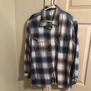 Levi's Navy and White Checkered Shirt